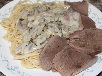 Спагетти со сливочно-грибным соусом