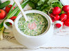 Окрошка с курицей на кефире