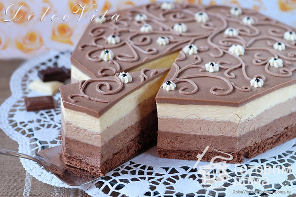 Торт-мусс &quot;Три шоколада&quot; от Луки Монтерсино фото к рецепту 13