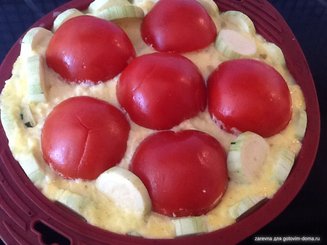Запеканка с помидорами и фаршем