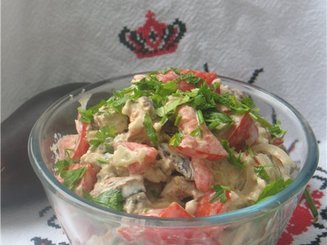 Салат с томатами и баклажанами