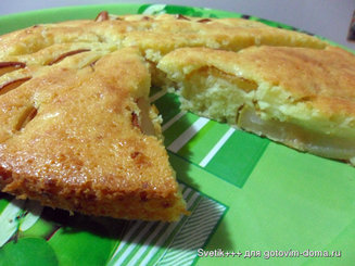 Творожный кекс с грушами