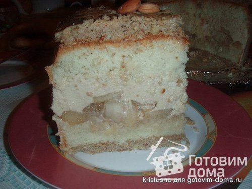 Яблочный торт с карамельным баварским муссом с корицей фото к рецепту 11