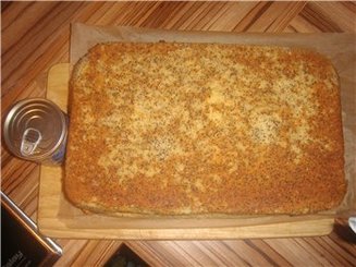 Торт с персиками, миндалем и шоколадом