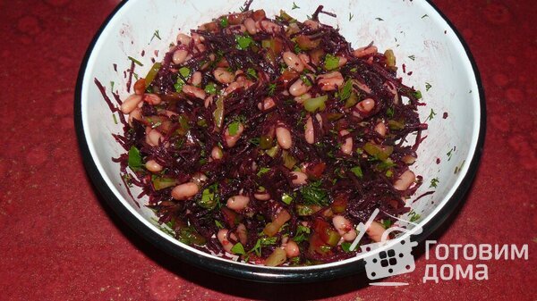Салат из свеклы с фасолью фото к рецепту 2