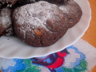 Шоколадное печенье с грецким орехом и корнем имбиря