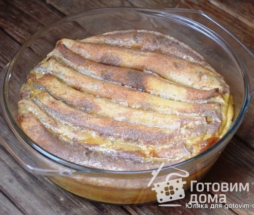 Блинчики с творогом в сливочно-коричной заливке