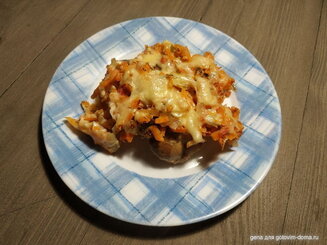 Курица, фаршированная овощами
