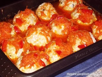 Куриные тефтели с ячкой