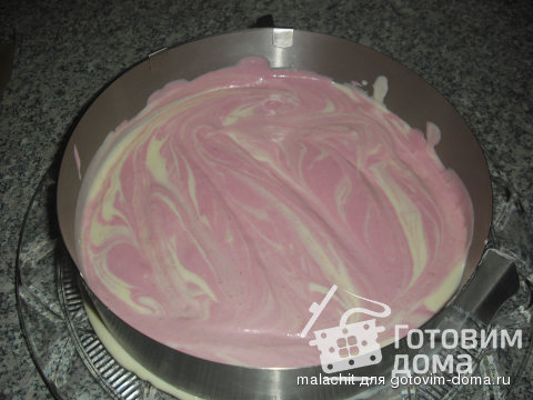 Двухцветный творожно-сливочный торт фото к рецепту 30
