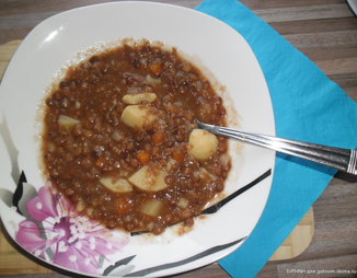 Чечевичный суп с картофелем (без масла)
