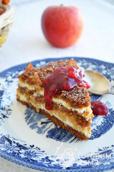 Хлебный пирог с творогом и яблоком фото к рецепту 4