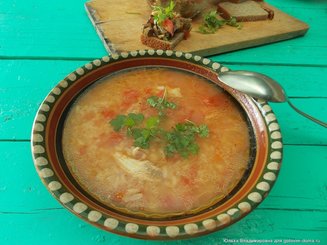 Рисовый суп с помидорами