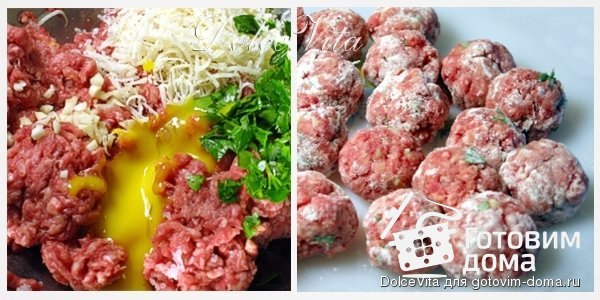 Polpette al sugo - Фрикадельки в соусе с шампиньонами фото к рецепту 2