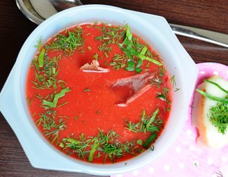 "Красный бархат" суп-пюре с чечевицей и свеклой