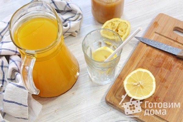 Имбирный напиток с лимоном и медом фото к рецепту 1