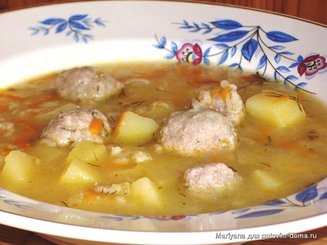 Геркулесовый суп с фрикадельками
