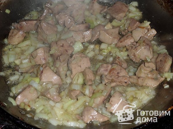 Салат с куриной печенью &quot;Новогодний экспресс&quot; фото к рецепту 4