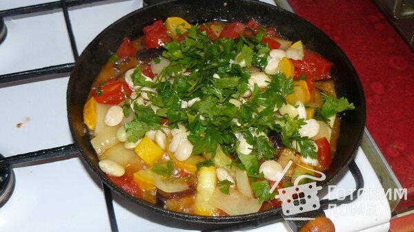 Овощное рагу с молодой фасолью фото к рецепту 7