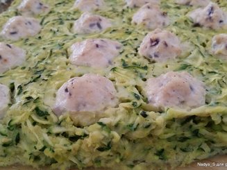 Кабачковый пирог с фрикадельками