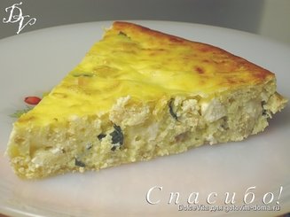 Творожный пирог с брынзой и зеленью
