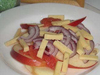 Салат "Лизавета" (с яблоком, грейпфрутом, сыром...)