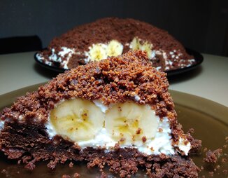 Торт «Норка крота» с бананом и творогом