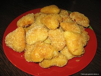 Хрустящие "сердечки" с сырной начинкой