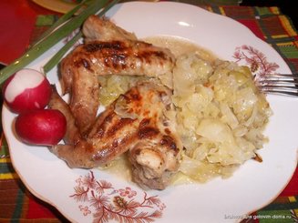 Капуста, запечённая в духовке с курочкой
