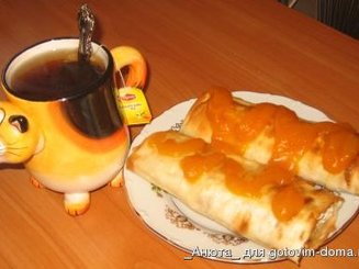 Яблочные рулетики из лаваша