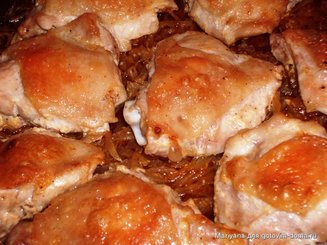 Капуста, запечённая в духовке с курочкой