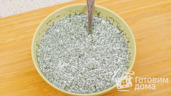 Манная каша с чесноком и укропом, или Курица в соусе по мотивам Шкмерули фото к рецепту 6