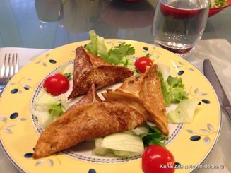 Блинчики с грибами и сыром