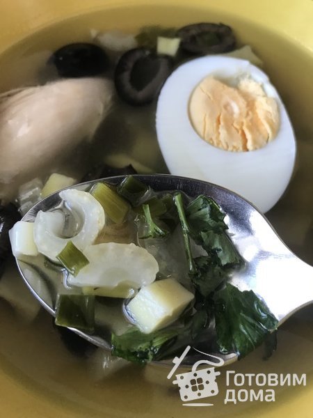 Куриный супчик с авокадо и маслинами фото к рецепту 1