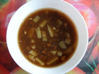 Чечевичный суп с картофелем (без масла)