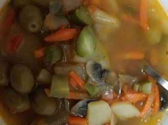 Солянка простая постная с шампиньонами