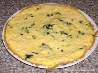 Шведский омлет с сыром и шпинатом