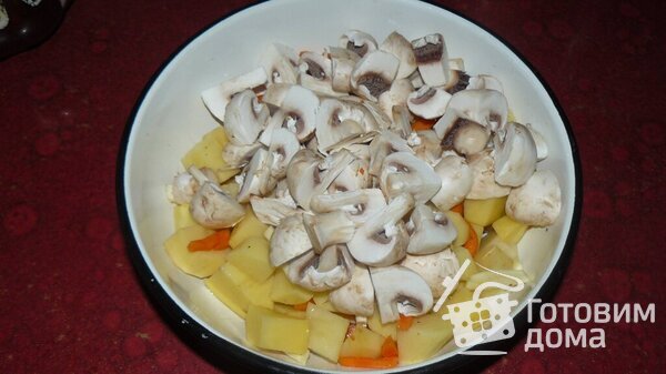 Постная картошка с грибами в горшочках фото к рецепту 4