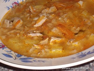 Густой суп "Прованс" с картофелем, перловкой и помидорами