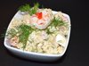 Картофельный салат с креветками и болгарским перцем
