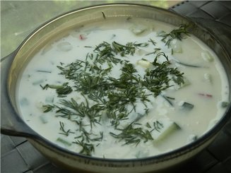 Окрошка на сыворотке(диетическая 2 варианта)