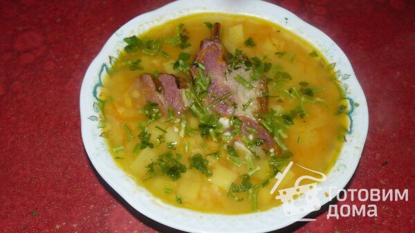 Гороховый суп с копчеными ребрышками фото к рецепту 8