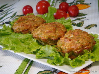 Кабачковые кексы с ветчиной