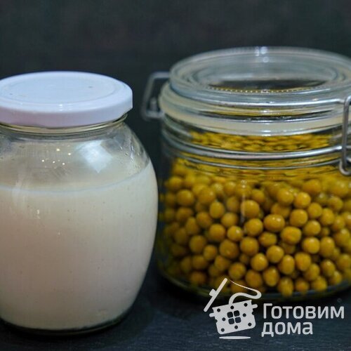 Постный майонез из консервированного горошка (без яиц и молока)