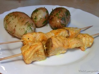 Шашлычки из семги с карри
