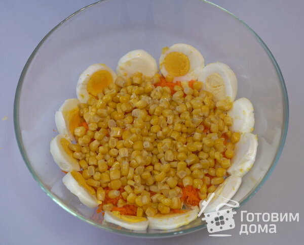 Многослойный салат с курицей и домашним майонезом фото к рецепту 10