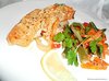 Семга с овощами сливками и вином