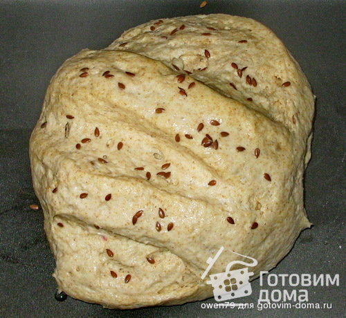 Горчичный хлеб из цельнозерновой муки с семенами льна. фото к рецепту 5