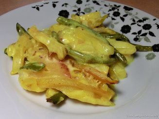 Горшочки с картошкой и стручковой фасолью