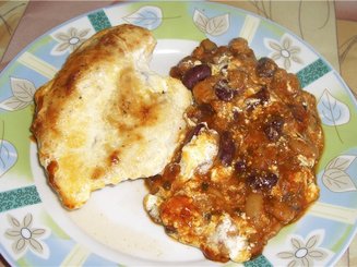 Фасолевая запеканка с куриной грудкой